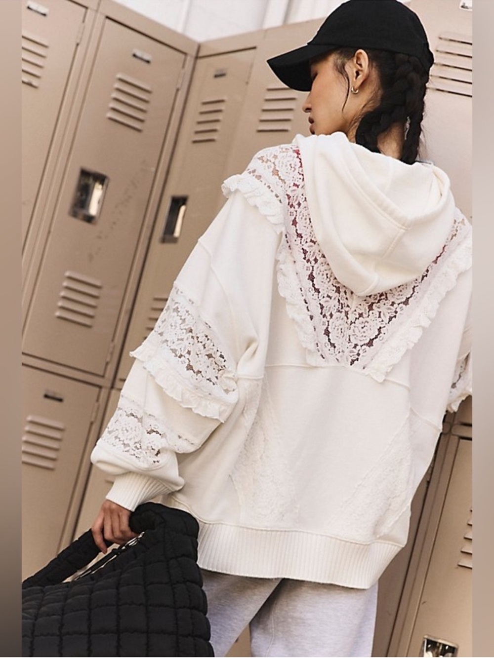 Free People Studio Tunic Lace Hoodie